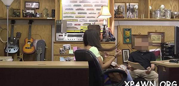  Awesome minx is shaking her ass while sex in shop
